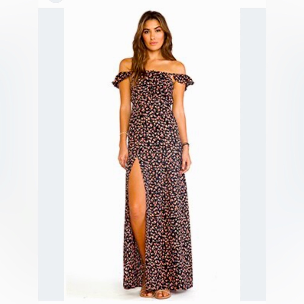 FLYNN SKYE Bardot Floral Maxi Dress Size 1